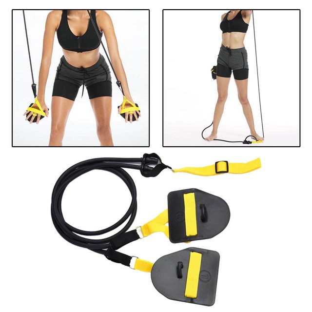 ziyahi Bandes de Résistance pour Entraîneur de Bras Natation Freestyle Exercice Bande Entraînement Physique Réglable Noir 60lb