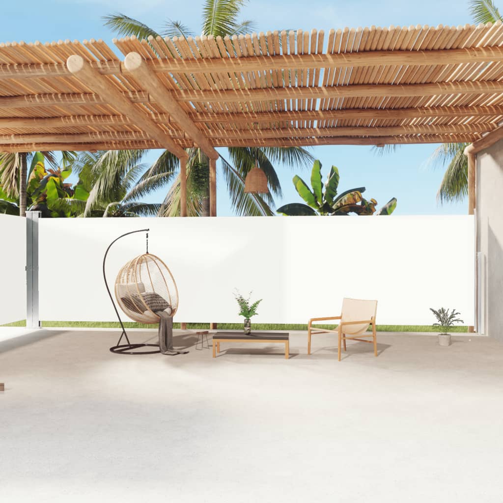 vidaXL Auvent Latéral Rétractable Crème 200x1200 cm