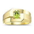 thumbnail image 1 of RYLOS Men's Rings 14K Yellow Gold Ring Classic Solitaire 7X5MM Oval Shape Gemstone Designer Band Peridot August Birthstone Rings For Men Size 12, 1 of 7