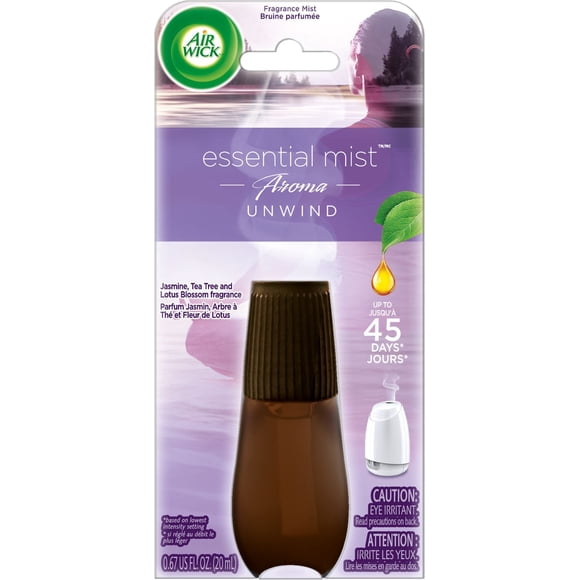 Air Wick Essential Mist Aroma Fragrance Oil Diffuser Refill, Unwind, Air Freshener