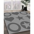 thumbnail image 3 of Ahgly Tapis d'Intérieur Lavable en Machine Carré Gris Cendré Transitionnel, 8 Pieds Carré, 3 of 7