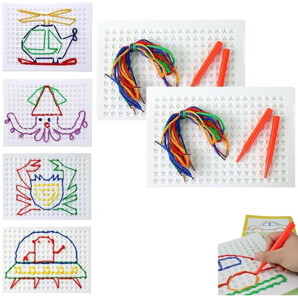 IROINID Back to School Supplies,School Essentials,s Threading Board DIY Liang Threading Drawing Board String Puzzle Early Education Puzzle Kindergarten