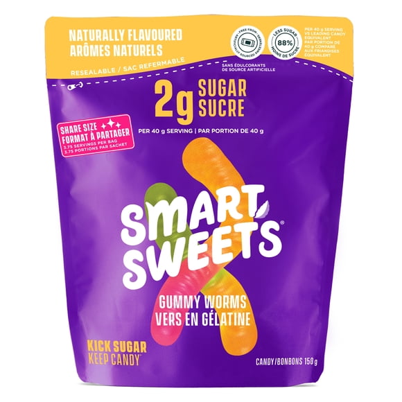 SmartSweets, Gummy Worms, 150g Pouch