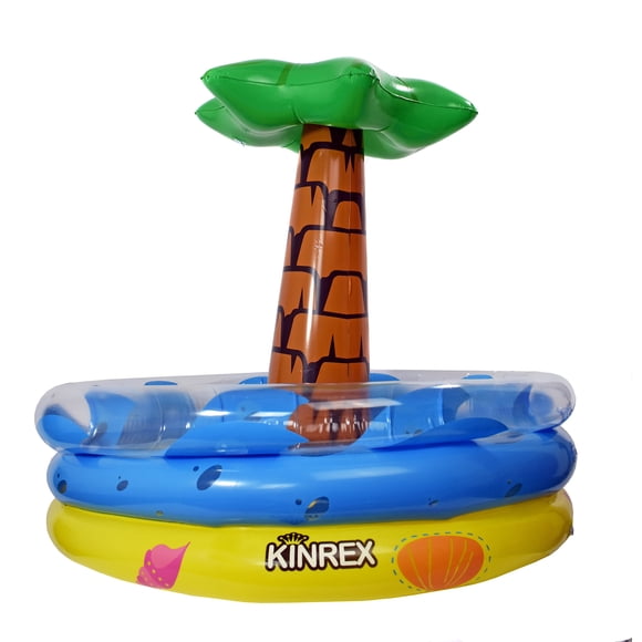 KINREX Glacière Gonflable en Forme de Palmier, Capacité de 25 oz, Multicolore, Matériau PVC, Parfaite pour la Déco de Fête à la Piscine