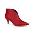thumbnail image 1 of Unique Bargains Women's Pointy Toe Stiletto Heels Ankle Booties Red US 9, 1 of 8