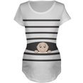 thumbnail image 1 of T-Shirt de Maternité Blanc pour Bébé à Rayures avec Yeux Espiègles, 1 of 1