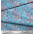 thumbnail image 2 of Soimoi Blue Modal Satin Fabric Circle Art Geometric Print Fabric by Yard 42 Inch Wide, 2 of 5