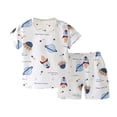 thumbnail image 1 of Birdeem Chemises pour Filles Mode Filles Décontracté Manches Courtes Hauts Col Rond Bouton Imprimé Shorts, 1 of 12