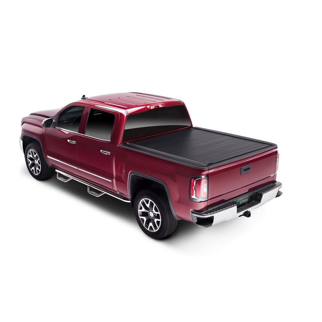 Retrax Tonneau Cover 80463 RetraxPro MX; Rigide Manuel Rétractable; Profil Bas; Non Articulé à l'Avant; Revêtement en Poudre Noir Mat; Aluminium; Serrure à Clé; Compatible avec Rail de Lit/capuchon de Lit