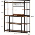 thumbnail image 2 of Large Bakers Rack, 55" Wide Kitchen Hutch Cabinet Microwave Stand with 11 Hooks, 2 of 5