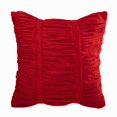 thumbnail image 1 of Housse de Coussin pour Sofa, Housses de Coussin 18x18 Pouces (45x45 cm) Rouge, Housse de Coussin Décorative Rouge de Designer, Housse de Coussins Décoratifs Carrée en Velours, Coussin Uni Texturé à Plis Pincés - Beauté Rouge, 1 of 3