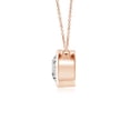 thumbnail image 2 of Angara Collier en Diamant Naturel - Collier Solitaire en Diamant Rond Serti Clos en Or Rose 14 K pour Femmes, 2 of 10