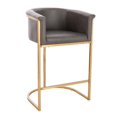 thumbnail image 1 of Kanye Velvet Stool in Dark Grey PU, 1 of 5