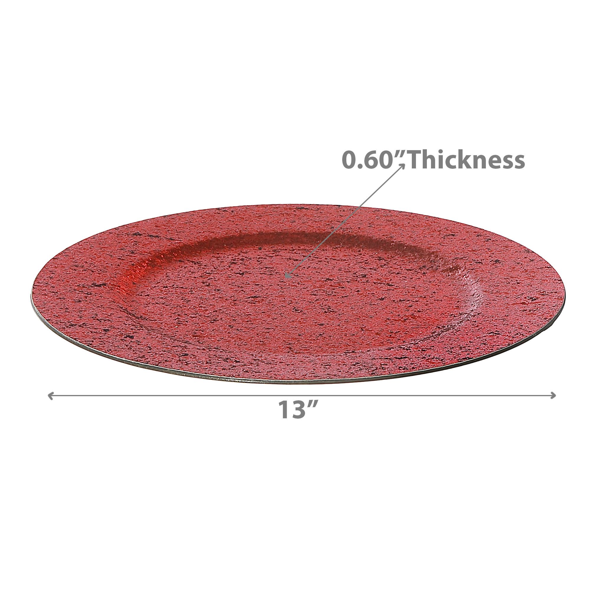 Assiette De Présentation (Paillettes) (Rouge) (33 Cm) - Lot De 12