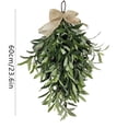 thumbnail image 2 of Wreath 2 Spring and Summer Olive Teardrop Decoration with Rattan Bow for Holiday and Seasonal Home, 2 of 7