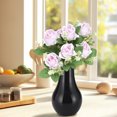 thumbnail image 4 of Meitianfacai Bouquet Simulé de Fleurs de Décoration pour la Maison Bouquet de Roses Simulé de Petits Guidons de Roses, Violet, 4 of 7