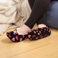 thumbnail image 2 of CHOK Women Soft Fuzzy Furry Home Non-Slip Slipper Socks  Black Hearts  Medium  2 Pairs, 2 of 3