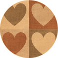 thumbnail image 1 of Ahgly Company Machine Washable Indoor Round Transitional Orange Area Rugs, 3' Round, 1 of 7