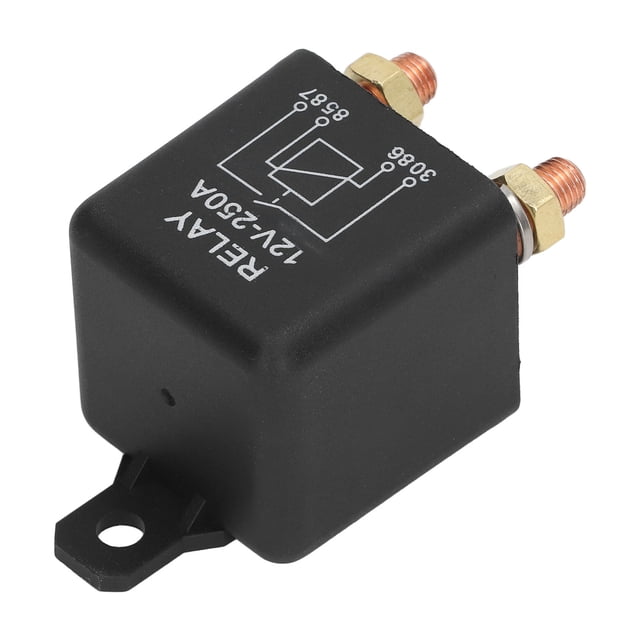 Car Start Relay, Normally Open Brass Coil 250A 12V Car Starter Relay Switch For Vehicle