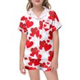 thumbnail image 1 of Ensembles de Pyjama pour Filles, Pyjamas avec Nœud, Ensemble de Pyjama à Boutons pour Filles, Ensemble de Pyjama Décontracté, Pyjamas pour Filles Taille 4-5T, Vêtements pour Enfants, 1 of 3