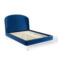 thumbnail image 3 of Modway Mira Upholstered Performance Velvet Queen Platform Bed in Navy, 3 of 11