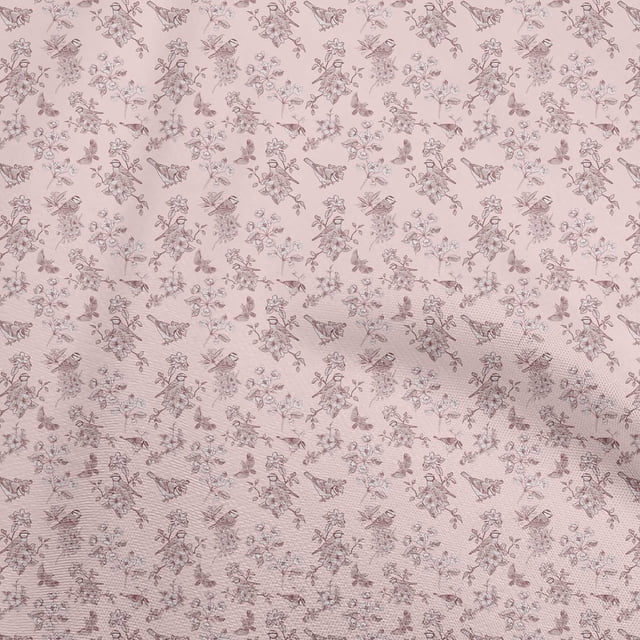 oneOone Polyester Spandex Light Pink Fabric Bird & Sewing Craft Projects Fabric Prints By Yard 56 Inch Wide