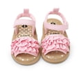 thumbnail image 3 of Baby Toddler Girls Soft Open Toe Summer Sandals Flower Princess Flat Shoes, 3 of 6