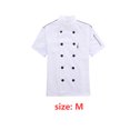 thumbnail image 3 of Chef Coat Short Sleeve with Buttons Pockets Cook Jacket Chic Cooking Work Wear Uniform Costume for Restaurant Hotel Cafe Kitchen White M, 3 of 7