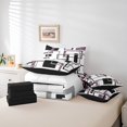 thumbnail image 5 of YST Ensemble de Douillette Moderne Simple 7 Pcs, Ensemble de Lit Rayé Mi-Siècle pour Filles Femmes, Ensembles de Literie Motif Léopard Abstrait, Ensembles de Lit Réversibles Art avec Drap Plat et Drap-Housse, Couvre-Oreillers, 5 of 5