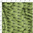 thumbnail image 4 of Soimoi Green Rayon Crepe Fabric Foot Print & Text Printed Fabric 1 Yard 46 Inch Wide, 4 of 5