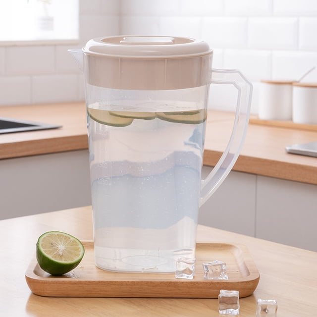 Clear Plastic Pitcher With Lid Clear Water Pitcher For Cold Drinks Iced Tea Pitcher For Lemonade Iced Tea Milk Beverages