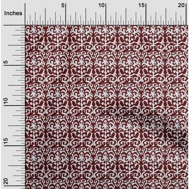 oneOone Viscose Chiffon Fabric Leaves|Swirl & Floral Block Print Sewing Fabric BTY 42 Inch Wide