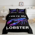 thumbnail image 2 of Erosebridal Gradient Lobster Print Bedding Toddler Comforter Set, Wild Animal Down Comforter, Reversible, 2 of 7