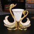 thumbnail image 4 of Coffee Dessert Spoon Fork Set, Swan Base Holder Dinnerware Set With 6 Spoons, Luxury Exquisite Elegant Swan Shape Spoon Holder, Zinc Alloy Decorative Swan Flatware For Coffee Fruit, 4 of 8