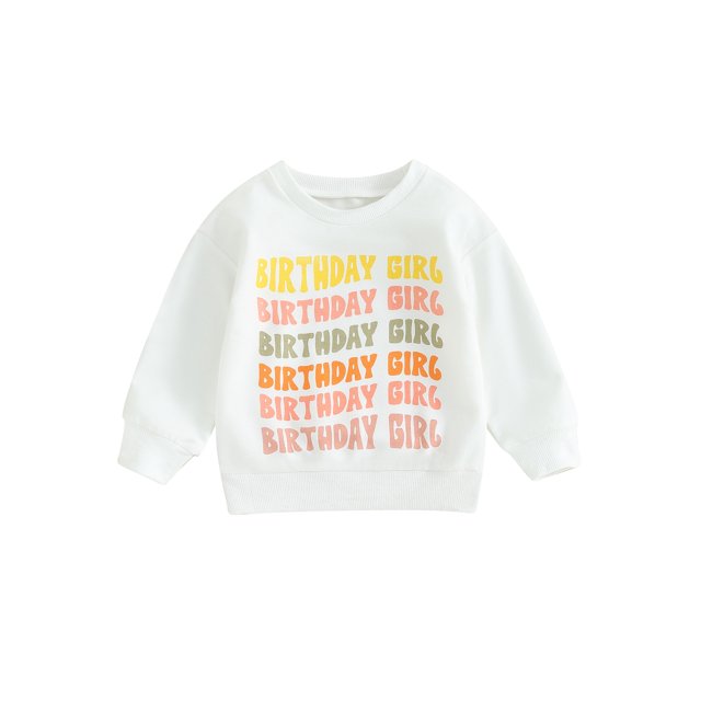 Faithtur Sweat-Shirts d'Anniversaire Garçon Lettre Imprimé Manches Longues Col Rond Tops Vêtements Bébé