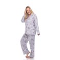 thumbnail image 3 of White Mark Women's Floral Long Sleeve Button-Down Pajama Set, 3 of 6