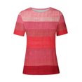 thumbnail image 3 of Pisexur Hauts d'Été pour Femmes, Hauts pour Dames, Hauts pour Femmes, Haut Décontracté à la Mode pour Femme à Enfiler Imprimé à Manches Courtes et Col Rond Multicolore, m, 3 of 4