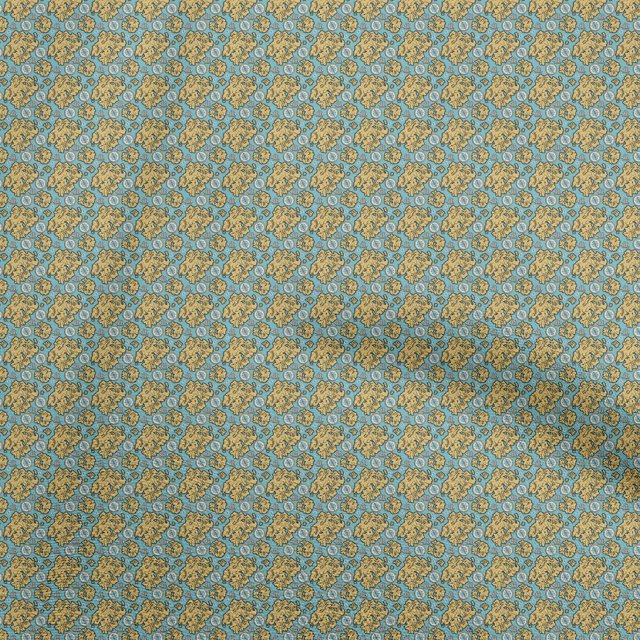 oneOone Cotton Flex Light Blue Fabric Retro Map Fabric For Sewing Printed Craft Fabric By The Yard 40 Inch Wide