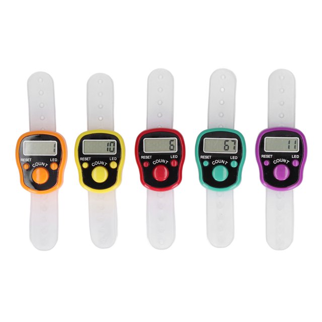 Electronic Finger Counter, Environmentally Friendly Clicker Counter 5 Pcs With Light For Competitions