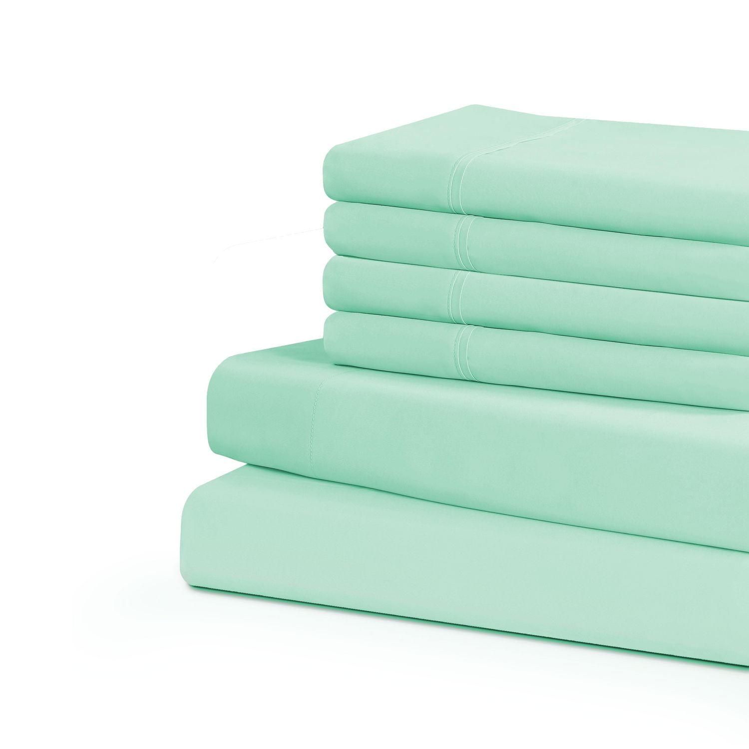 Ensemble de draps de luxe Swift Home 6 pièces avec taie d'oreiller additionnelle, King, Vert mousse