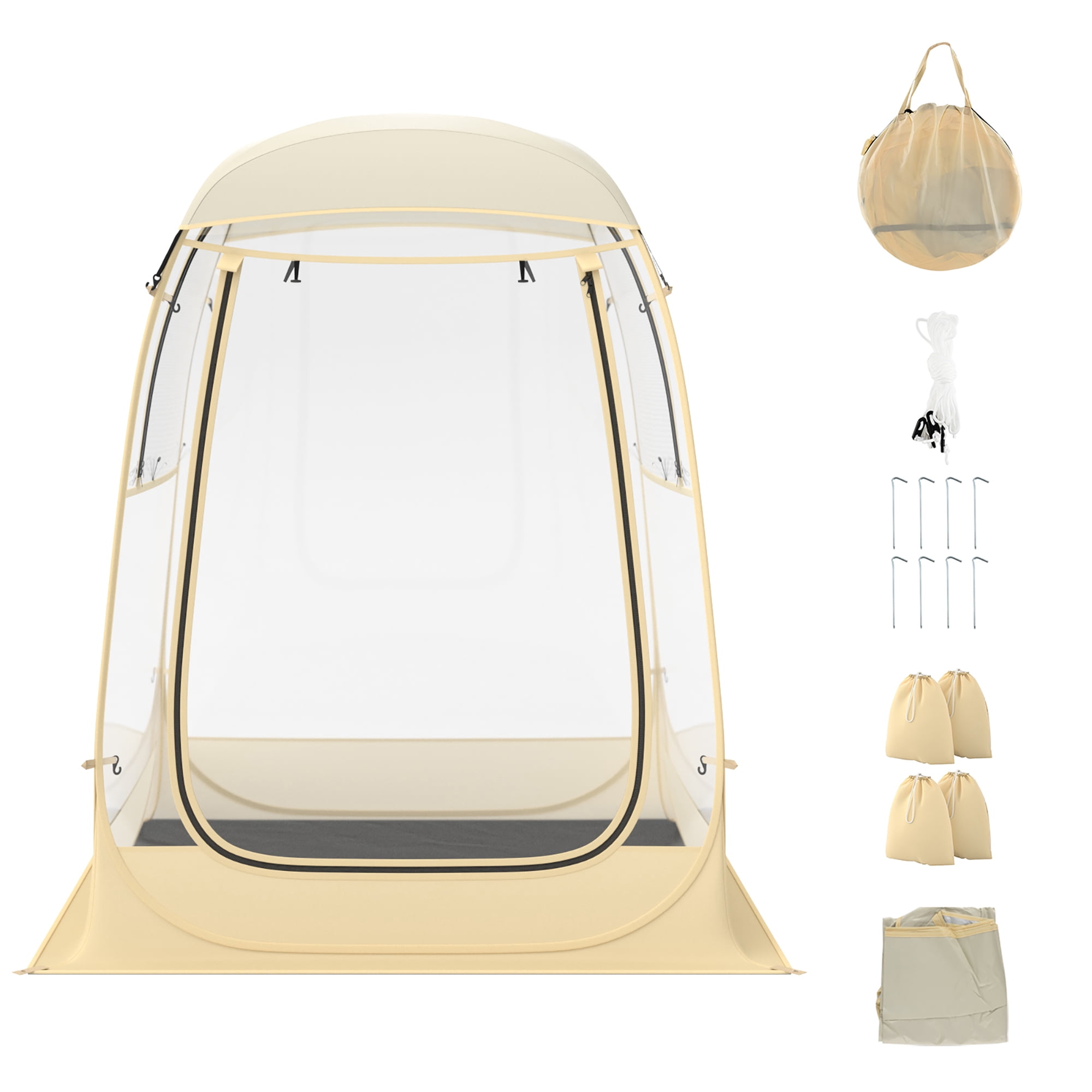 Gymax 4.2 x 4.2 FT Instant Pop up Tent Weatherproof Shelter Sports Tent for 1-2 People