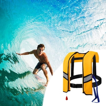 Inflatable Lifejacket for Adults,Snorkel Vest,Manual Inflation Swim Vest,Adjustable Buckle Lifejacket Fastening Tape Reflective Buoyancy Aid for All Water Sports Kayaking Sailing Fishing