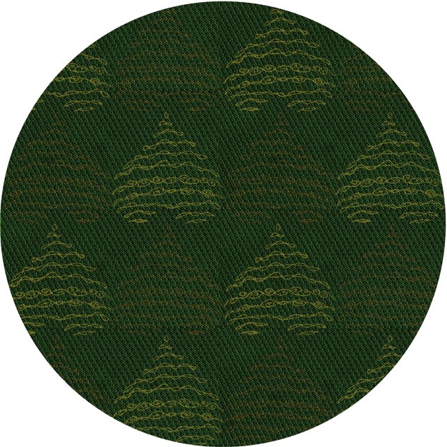 Ahgly Company Machine Washable Indoor Round Transitional Deep Emerald Green Area Rugs, 7' Round