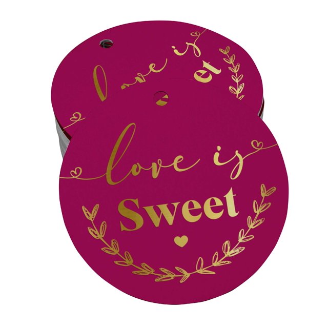 Inkdotpot Pack Of 100 Love Is Sweet Wedding Favor Paper Tags Craft Real Gold Foil Hang Tags