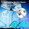 thumbnail image 3 of Bras de Moniteur Ultra Grand pour Écran Incurvé Robuste Supporte des Lb Bras de Moniteur à Ressort à Gaz Réglable Support de Bureau avec Pince en C Base à Oeillets / Support Vesa, 3 of 9