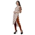 thumbnail image 4 of Moomaya Kurta Tunique à Ourlet Droit Imprimée pour Femmes, Kurti à Col Mandarin, Tenue d'Été, 4 of 6
