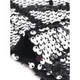 thumbnail image 5 of INSPIRE CHIC Robe pour Femme Paillettes Scintillantes Col en V Bretelles Ajustables Robe de Bal Courte TG Argent (avec Noir), 5 of 5