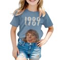 thumbnail image 1 of T-shirt à Manches Courtes pour Filles, T-Shirt d'Été 2T à Col Rond pour Filles, Chandails Spaghetti pour Filles, Coupe Décontractée, Chandails de Base, 1 of 4