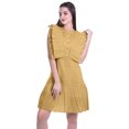 thumbnail image 2 of Moomaya Womens Ruffle Sleeve A,Line Schiffli Dress Solid Designer Party Dress, 2 of 6