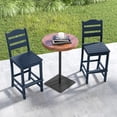thumbnail image 4 of Costway Outdoor 4pcs HDPE Bar Stool Patio Tall Chair Backrest Footrest All Weather Navy, 4 of 7